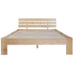 Lit adulte, bois massif, double, avec tête de lit, avec sommier à lattes, 200 x 140 cm Lit adulte, bois massif, double, avec tête de lit, avec sommier à lattes, 200 x 140 cm