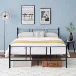 Maisonchic - lit adulte en mtal - 160 x 200 cm - 9 pieds de support - pas de sommier ncessaire - sans ...