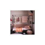 Lit  baldaquin 90x200 cm en mtal noir