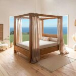 Lit baldaquin cadre 180 cm en bois ? style naturel verbier