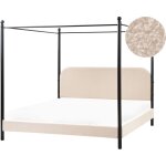Lit  baldaquin boucl dannemois 180 x 200 cm beige