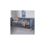 M&s - lit banquette 90x200 cm avec 2 tiroirs en tissu gris foncé M&s - lit banquette 90x200 cm avec 2 tiroirs en tissu gris foncé