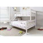 Lit batna 2 + 1 en bois blanc 90x190 + 140x190cm