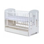 Bb - loisir - lit bb 120x60cm blanc avec tiroir girafe lit  barreaux amovible