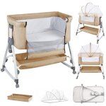 Lit b�b� 2 en 1 avec r�glage de la hauteur sur 6 niveaux et roulettes, lit d'appoint pour la maison et ...