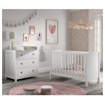 Lit bb 60x120 et commode  langer vipack amori blanc