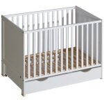 Lit b�b� en bois blanc avec tiroir - 120x60 cm basic lit b�b� en bois blanc avec tiroir - 120x60 cm basic ...