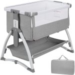 Lit bb cododo, berceau cododo bb avec matelas, ct repliable, hauteur rglable, fentre en filet, ...