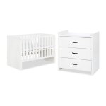 Lit b�b� et commode � langer littlesky by klups amelia white blanc