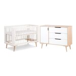 Lit b�b� et commode � langer littlesky by klups sofie blanc