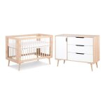Lit bb et commode  langer littlesky by klups sofie htre et blanc
