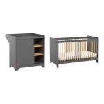 Lit bb et commode  langer vox leaf gris et bois