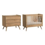 Lit b�b� et commode � langer vox vintage bois