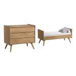 Vox - lit b�b� �volutif et commode � langer vintage bois