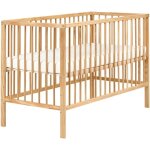Lit b�b� minimaliste en bois de pin 60 x 120 cm avec barreaux r�glables en hauteur marron clair belenger ...