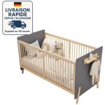 Lit b�b� multifonctionnel - 163x80x92cm - bois certifi� pefc - niveau sup�rieur � la norme e1 - r�glage ...