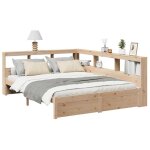 Lit biblioth�que sans matelas 140x190 cm bois de pin massif vidaxl