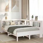 Lit bibliothque sans matelas blanc 120x190 cm bois pin massif vidaxl
