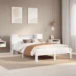 Lit biblioth�que sans matelas blanc 120x190 cm bois pin massif vidaxl
