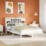 Lit biblioth�que sans matelas blanc 140x190 cm bois pin massif vidaxl