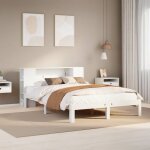 Lit biblioth�que sans matelas blanc 140x200 cm bois pin massif vidaxl