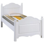 Lit blanc 1 place pour couchage 90 x 190 cm style anglais l 99 h 100 p 198 cm