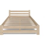 Lit en bois naturel 140x200 cm ? pin scandinave brut ? hauteur t�te 67 cm ? confort optimal pour sommeil ...