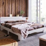 Lit en bois lit double en cadre de lit avec t�te de lit avec sommier � lattes - 200 x 140 cm bois massif ...