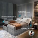 Lit boxspring 160x200 cm ad�le ensemble relaxation �lectrique