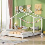 Lit cabane 90 / 180 x 190 cm lit enfant en bois pour garons et filles lit enfant en bois massif lit ...