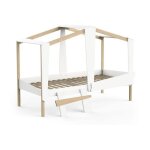 Demeyere - lit cabane - 90 x 200 cm - grand tiroir - blanc mat et chene kronberg