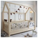 Petits - meubles - lit cabane 90x190 barrière et sommier inclus pieds 5 cm florie bois Petits - meubles - lit cabane 90x190 barrière et sommier inclus pieds 5 cm florie bois