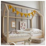 Petits - meubles - lit cabane 90x190 sommier inclus pieds 1 cm rachel bois