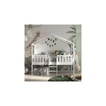 Petits - meubles - lit cabane ouvert 90x200 cm avec chelle en pin blanc - roody
