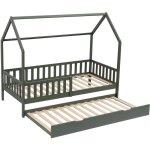 Happy garden - lit cabane gigogne pour enfant 190x90cm vert marceau