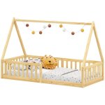Lit cabane nicolas 90 x 190 cm, en pin massif coloris naturel