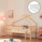 [en. casa] - lit cabane sotkamo avec matelas  mousse froid 90 x 200 kg naturel