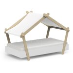 Habitat et jardin - lit cabane surlev enfant ' lodge ' - 70 x 140 cm - blanc mat