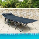 Maisonchic - lit de camping pliable 65 x 185 cm avec matelas et oreiller amovibles lit d'appoint pour ...