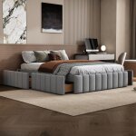 Lit capitonn 140 x 200 cm cadre de lit lit simple lit double lit design avec sommier  lattes (sans ...