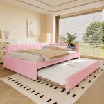 Gutent - lit capitonn� 140x200 cm avec lampe de t�te et fonction tiroir multifonction - rose