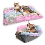 Lit chat 2 en 1 canap rond moelleux ? coussin douillet pour chat / chiot, housse lavable