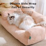 Lit pour chat en peluche ultra douce pour chien, canap� pour chat d'int�rieur, soulage la pression musculaire ...