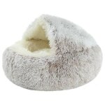 Lit pour chat, ressentie, demi - sachet rond chaud, couleur curry