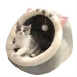 Lit pour chat - tapis de grotte lavable lit niche pour chat d'int�rieur lit pour chat grotte de chat ...