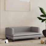 Lit pour chien gris 80x45x30 cm similicuir