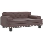 Lit pour chien marron 70x45x30 cm similicuir vidaxl