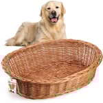 Kadax - lit pour chien en osier 90 cm grand xl