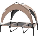 Lit chien sur pied avec voile ombrage - 106 x 76 x 94 cm - sac de transport - marron Lit chien sur pied avec voile ombrage - 106 x 76 x 94 cm - sac de transport - marron