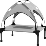 Lit chien surlev - lit de camp chien - velum textilne micro - perfor sac transport gris